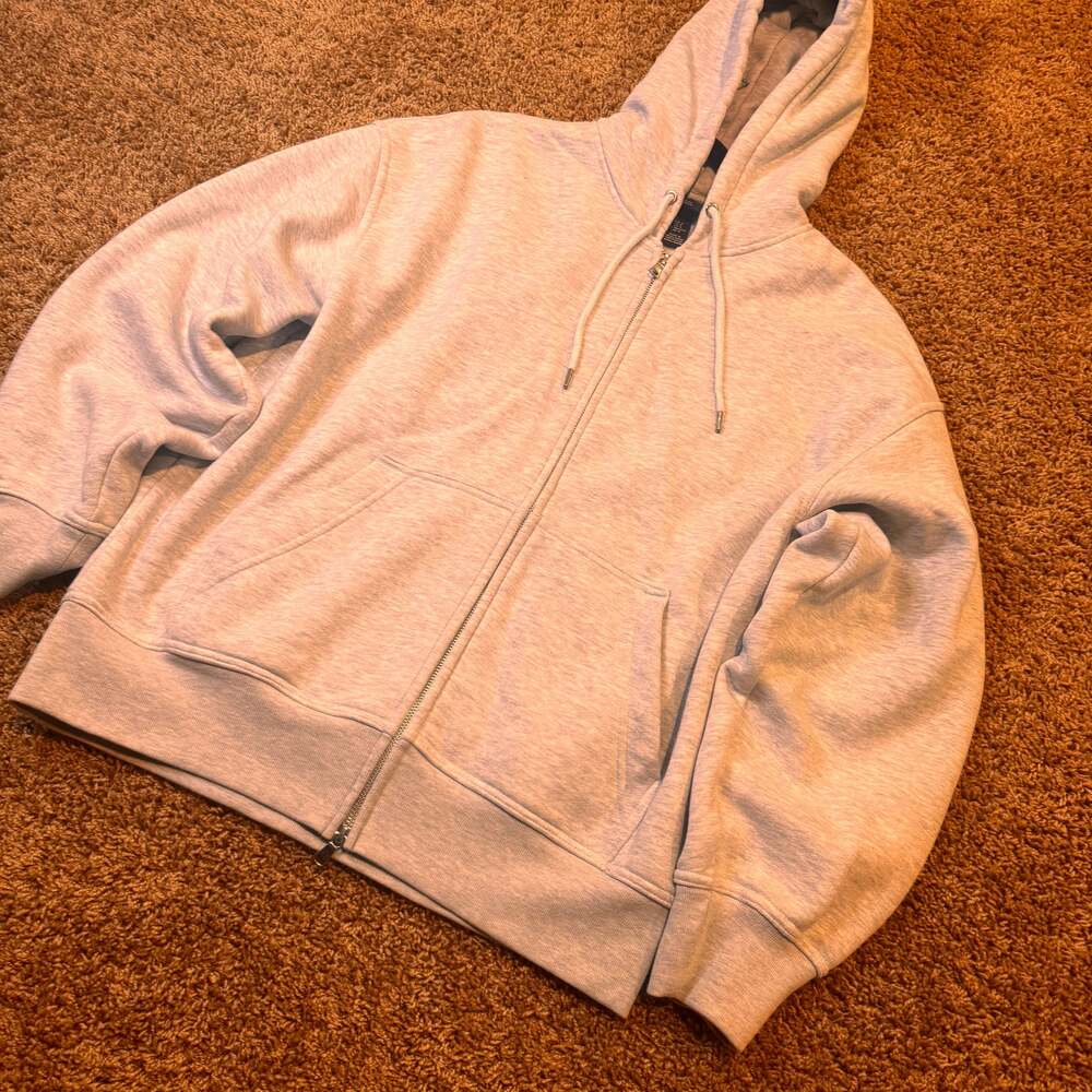 Oversized Fit Hoodie grey White - Men